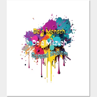 Be a Mensch. Do a Mitzvah. Spread Shalom Posters and Art